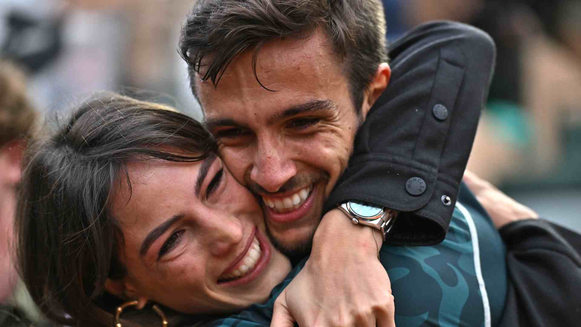 Lorenzo Musetti with his partner Veronica Confalonieri at last month's Rolex Monte-Carlo Masters.