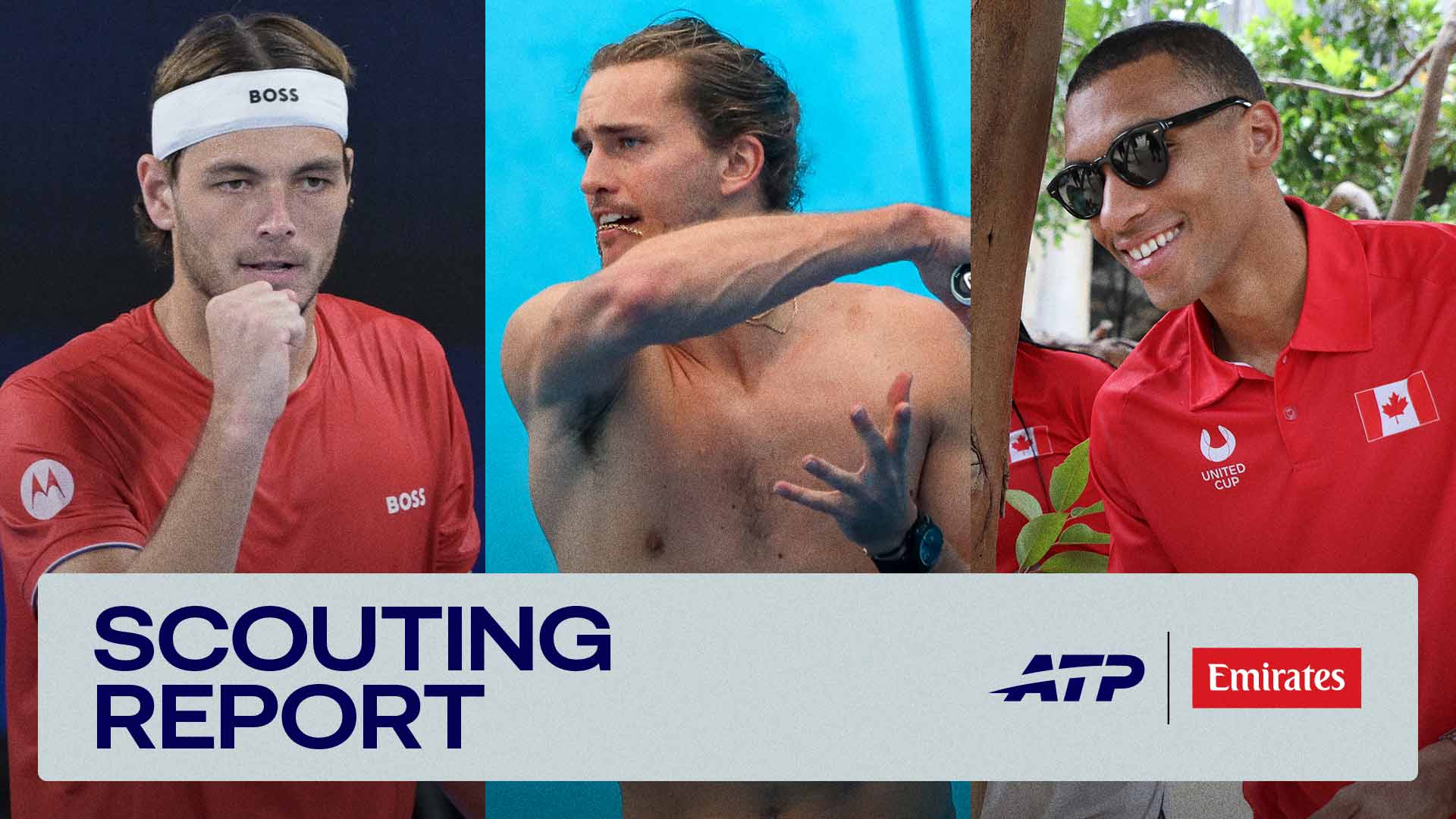 Taylor Fritz, Alexander Zverev and Felix Auger-Aliassime