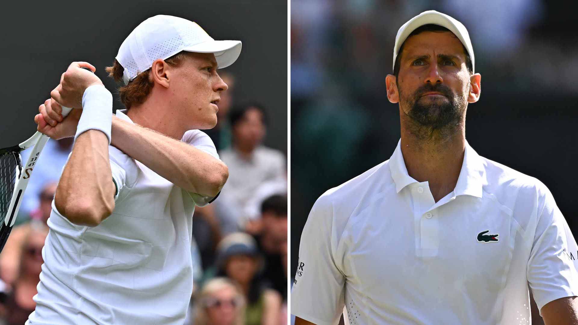 Jannik Sinner and Novak Djokovic most recently competed at Wimbledon.