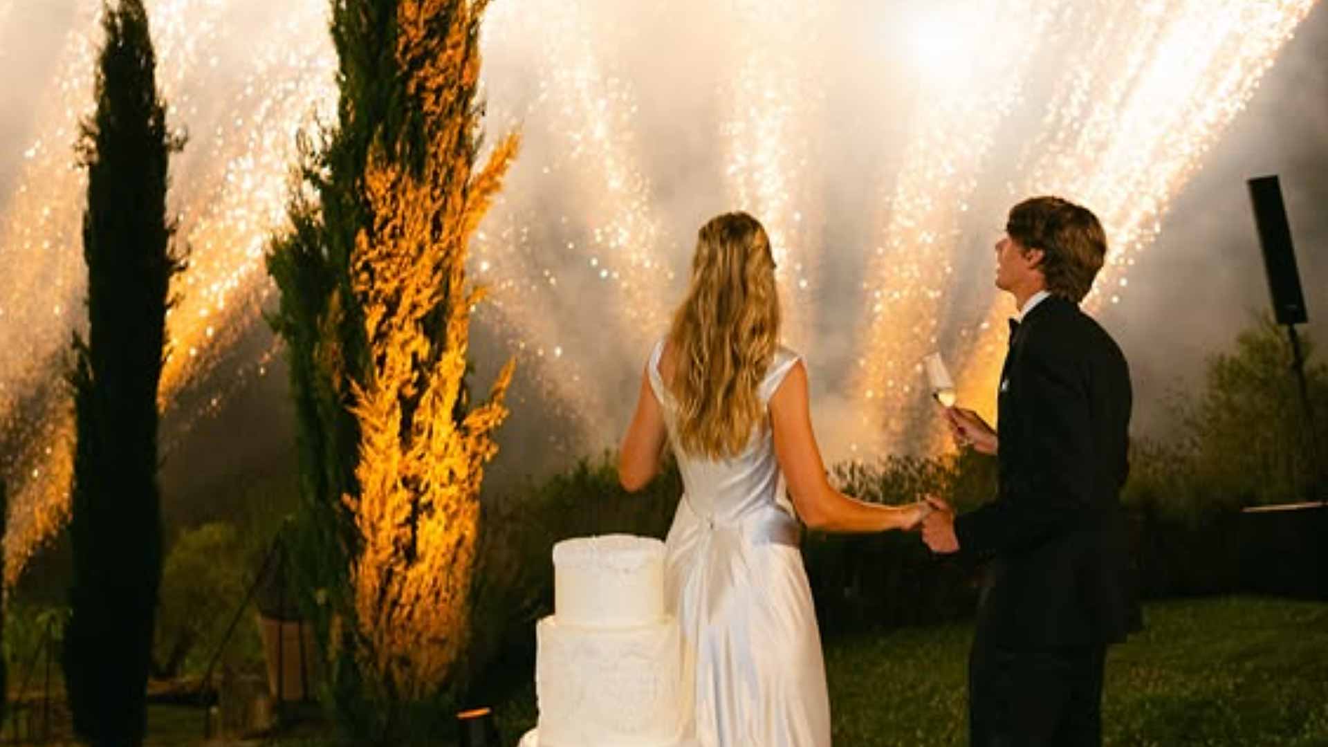 Katie Boulter and Alex de Minaur at their wedding.