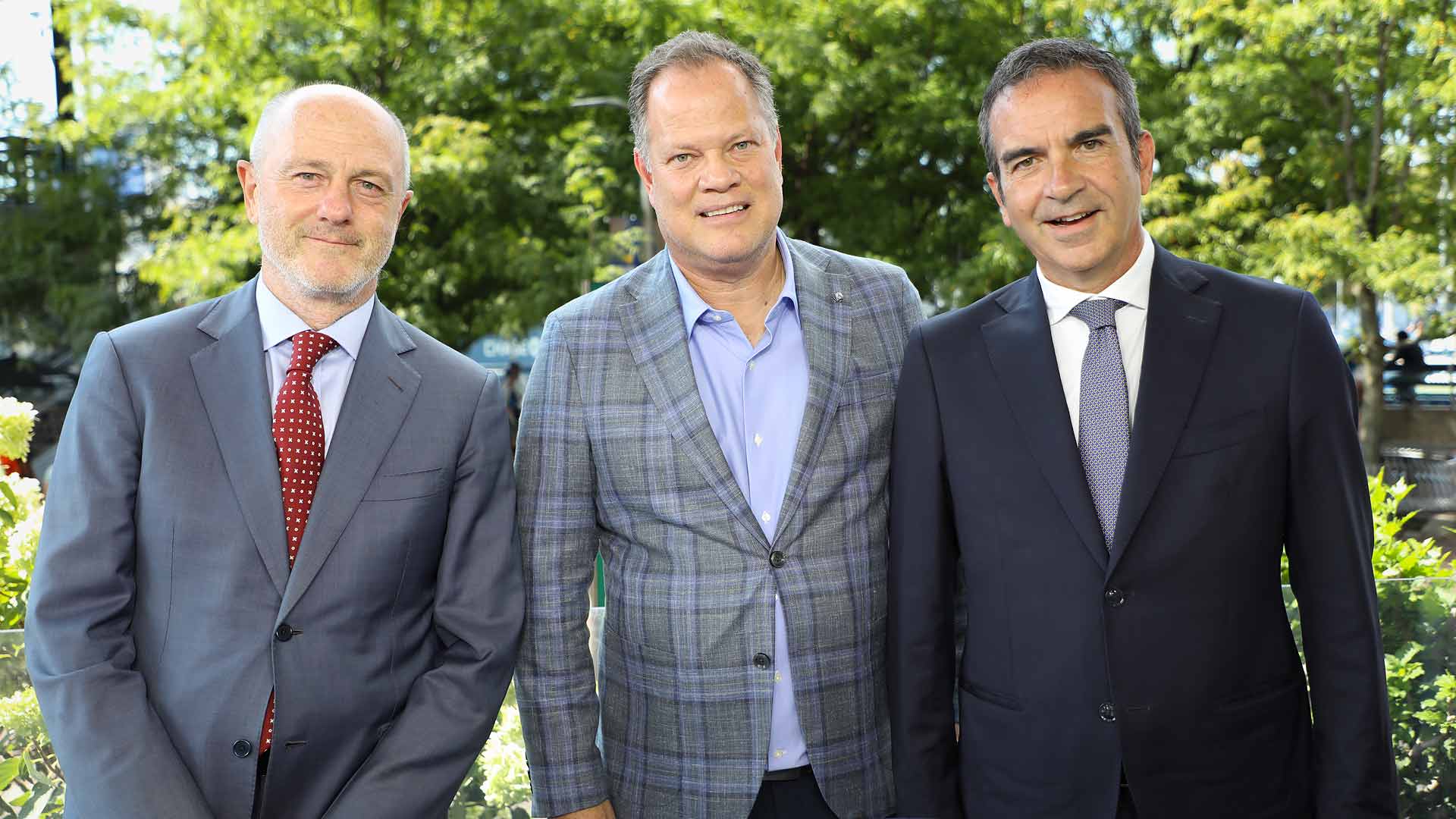 FITP President Angelo Binaghi, ATP Chief Tour Officer Andre Silva and President of Calabria Region Roberto Occhiuto.