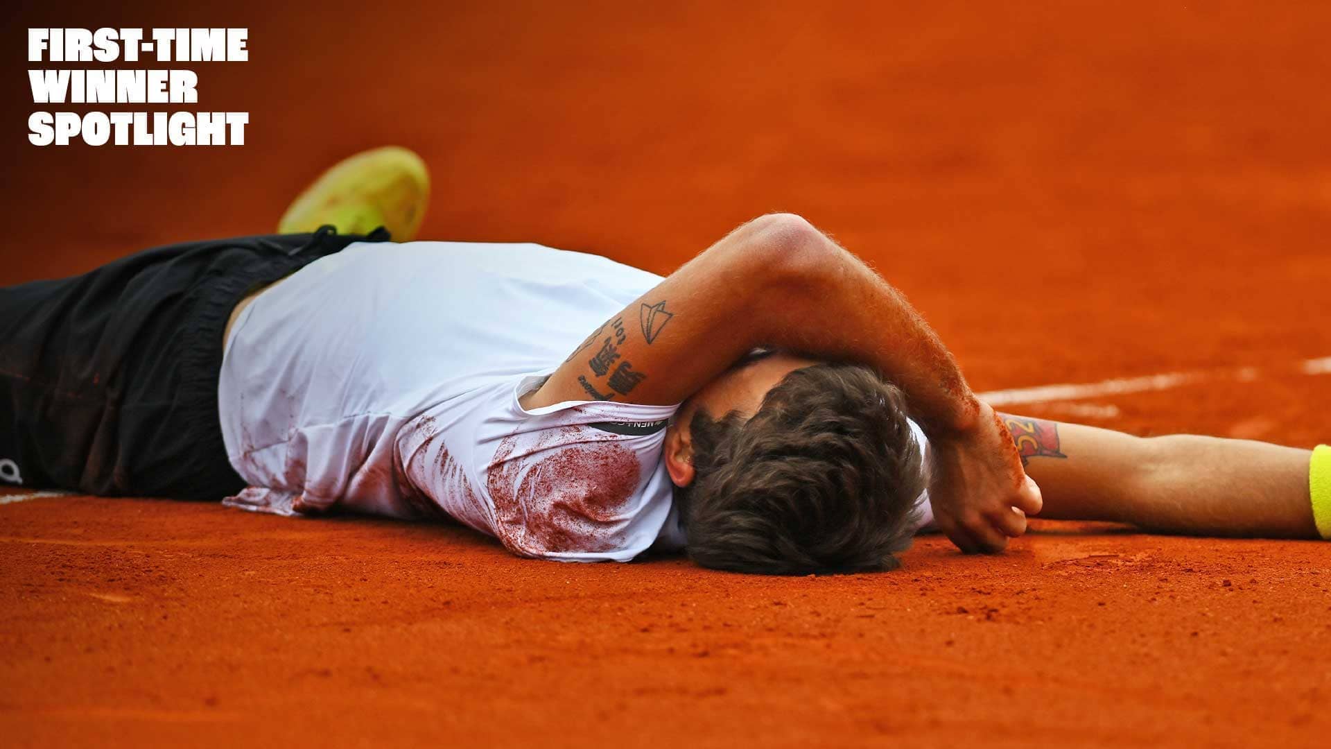 Flavio Cobolli celebrates his victory in Bucharest Sunday after defeating Sebastian Baez in the final.
